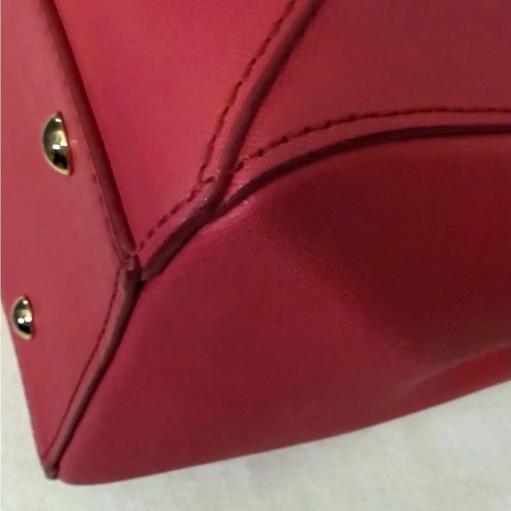 MCM Nuovo Satchel Crossbody Bag Fuchsia Pink Leather